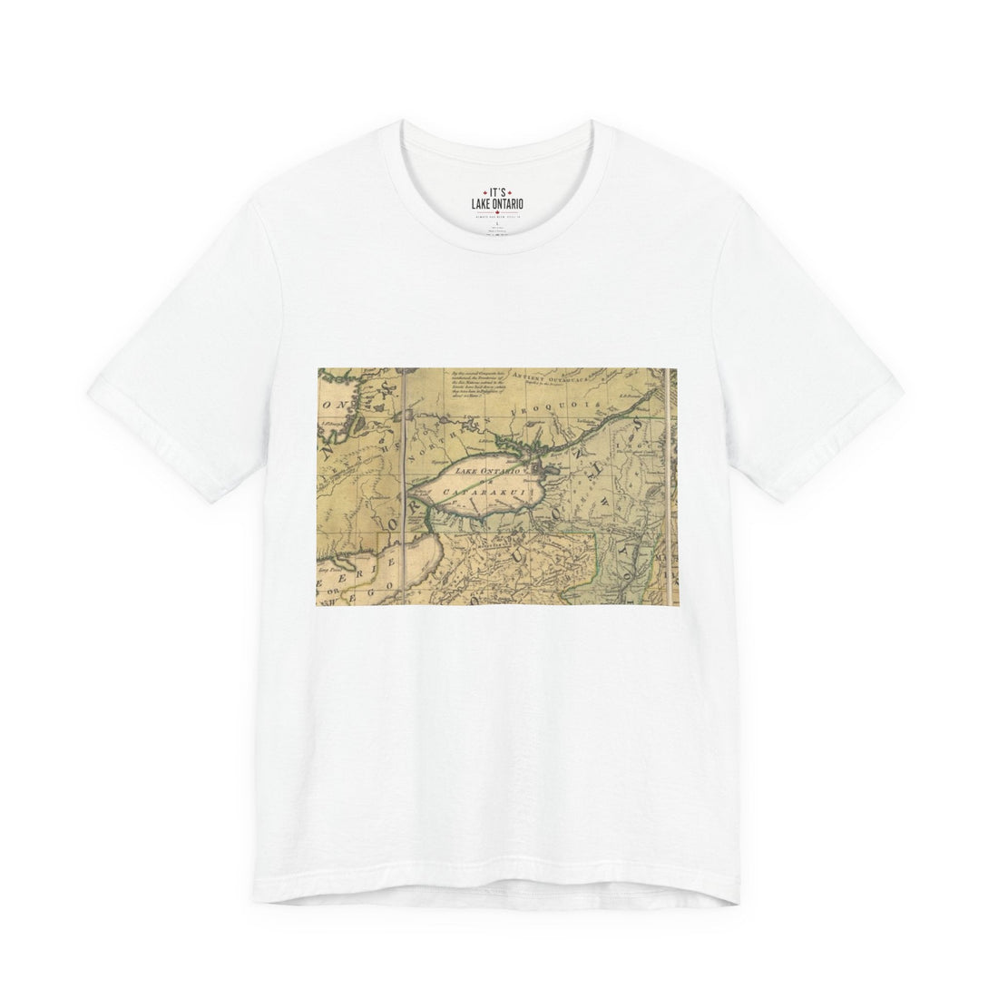 Antique map labeling Lake Ontario as 'Lake Ontario or Cataraqui'