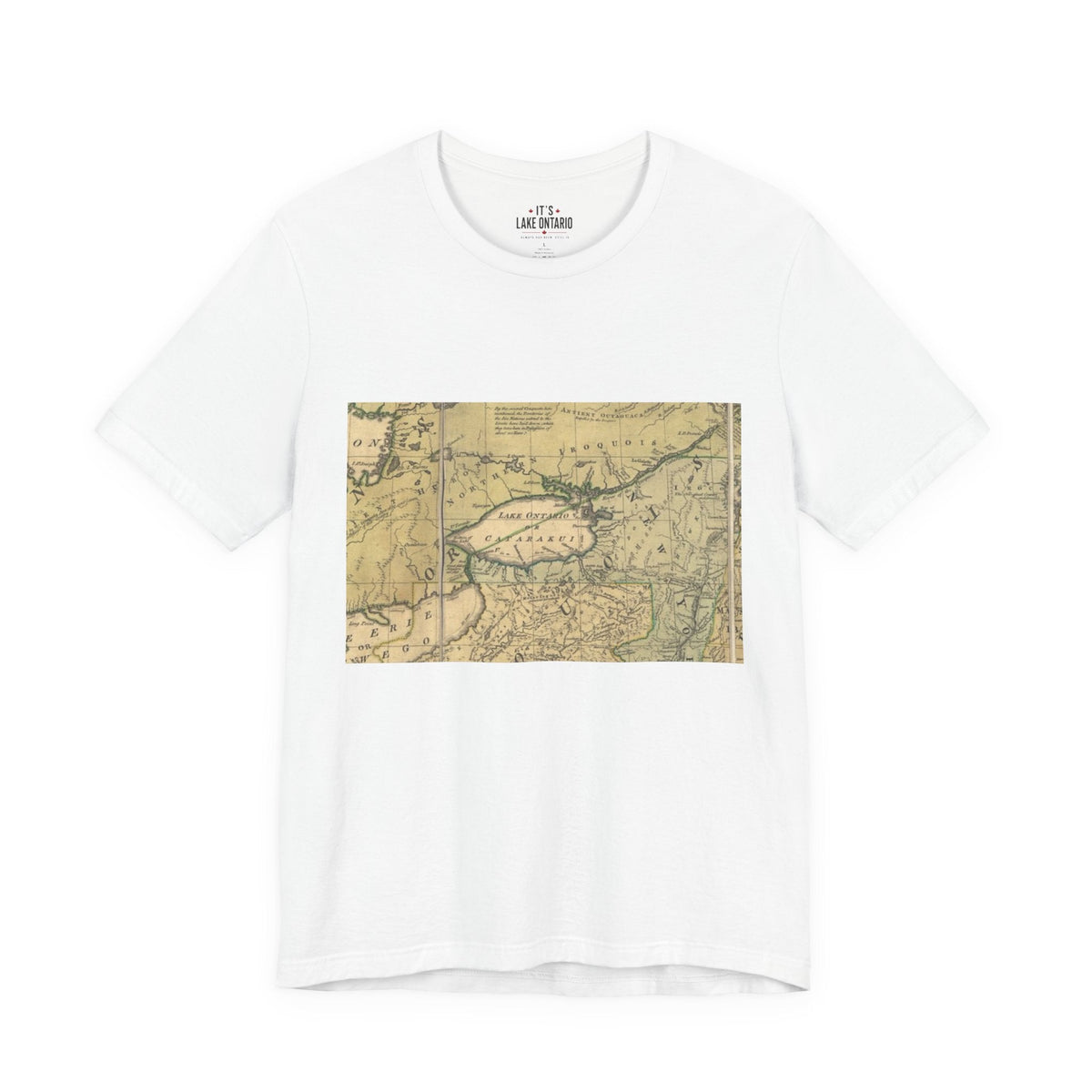 Antique map labeling Lake Ontario as 'Lake Ontario or Cataraqui'
