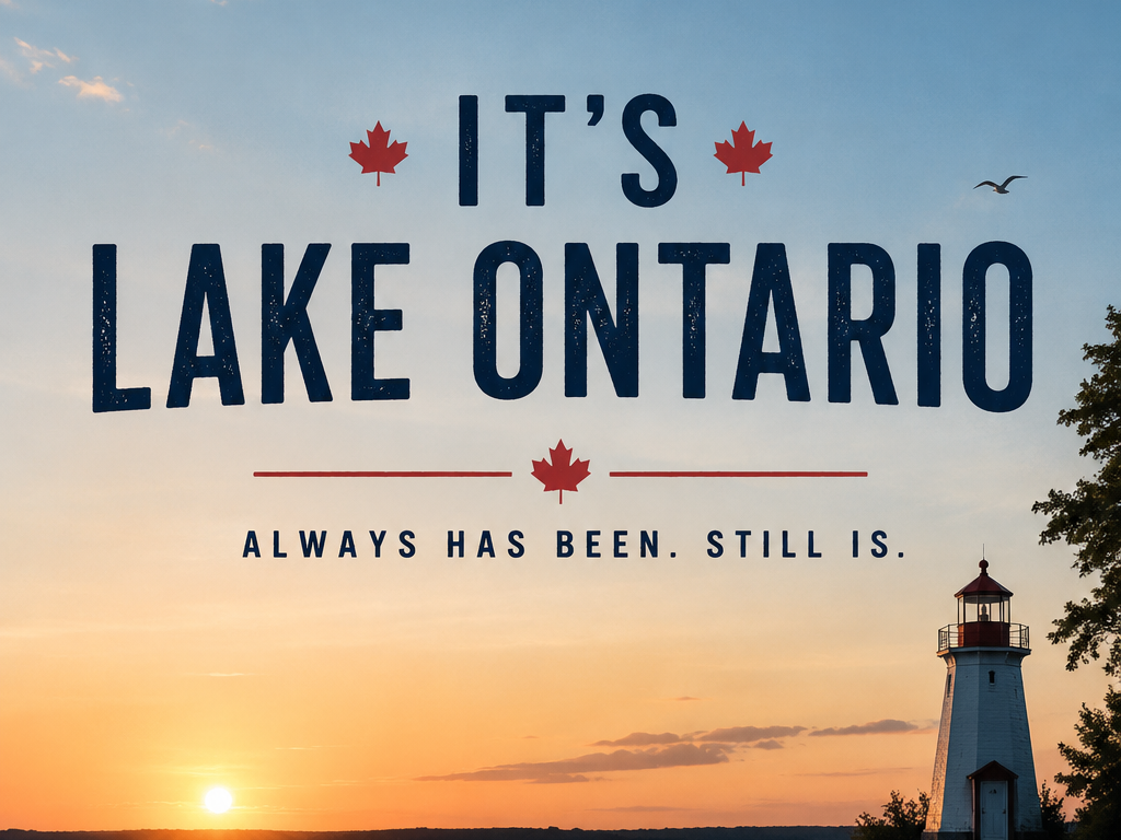 It's Lake Ontario. Always has been. Still is. Lighthouse on Lake Ontario at sunset.
