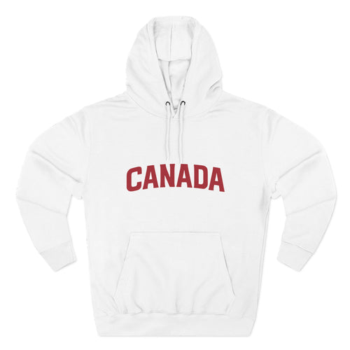 Canada Arch Logo Hoodie - white fleece pullover front view