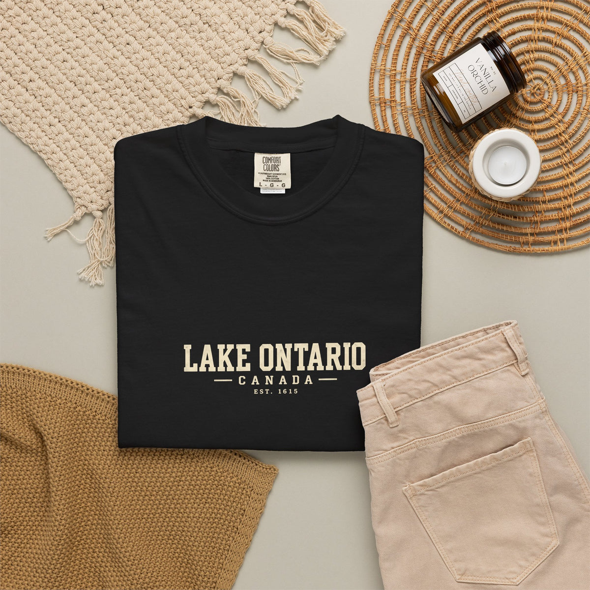 Lake Ontario Canada Est. 1615 Vintage Wash Tee