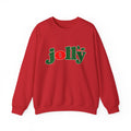 Jolly Christmas Crewneck Sweatshirt in Red with the holly jolly logo