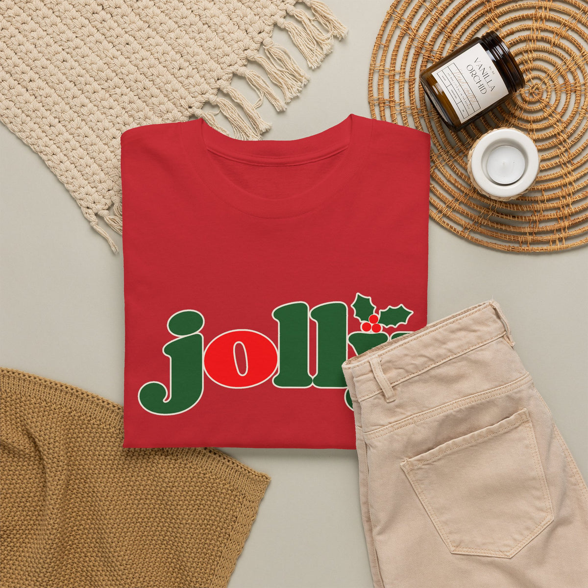 Jolly Christmas T-Shirt, holly jolly holiday tee