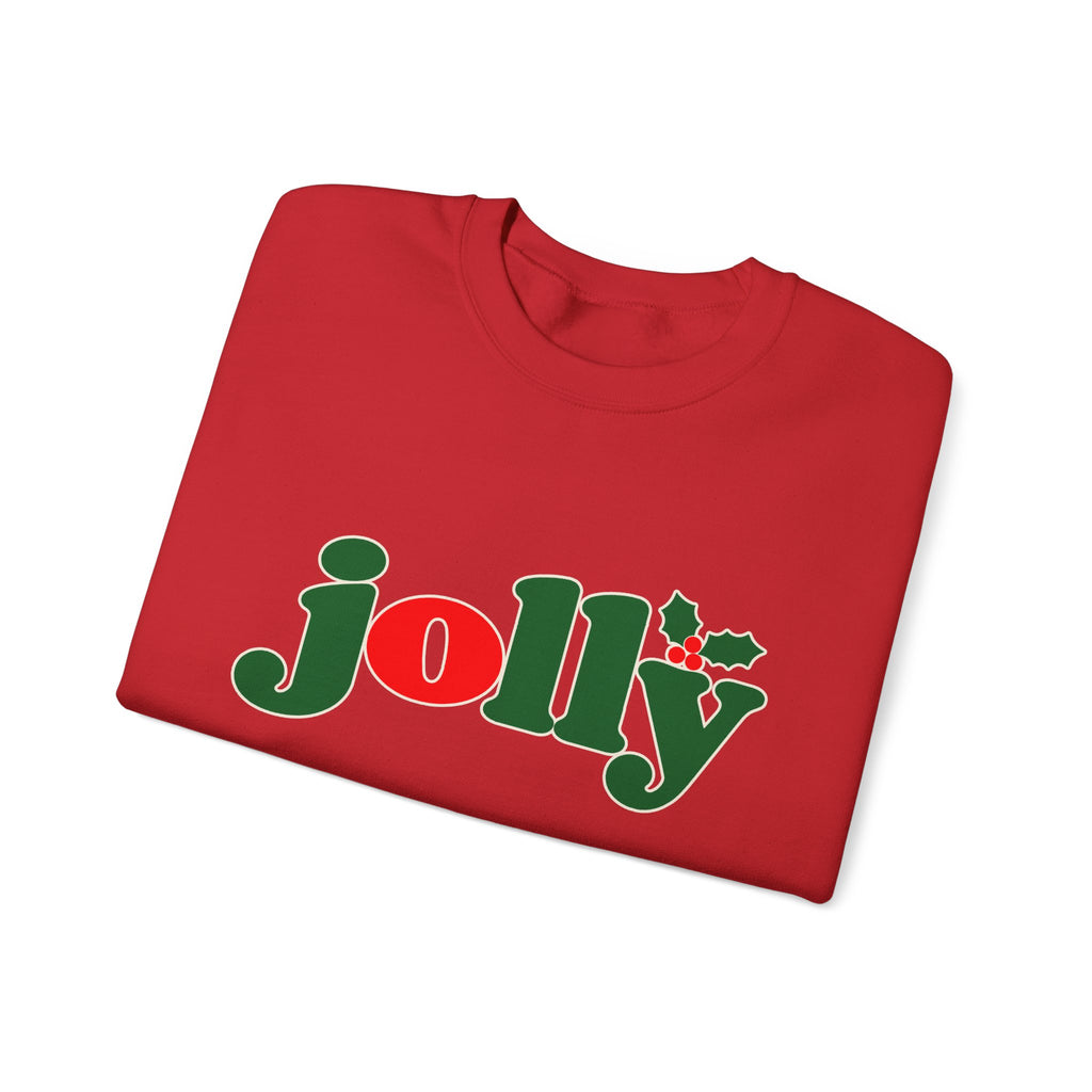 Jolly Christmas Crewneck Sweatshirt, holly jolly holiday sweater