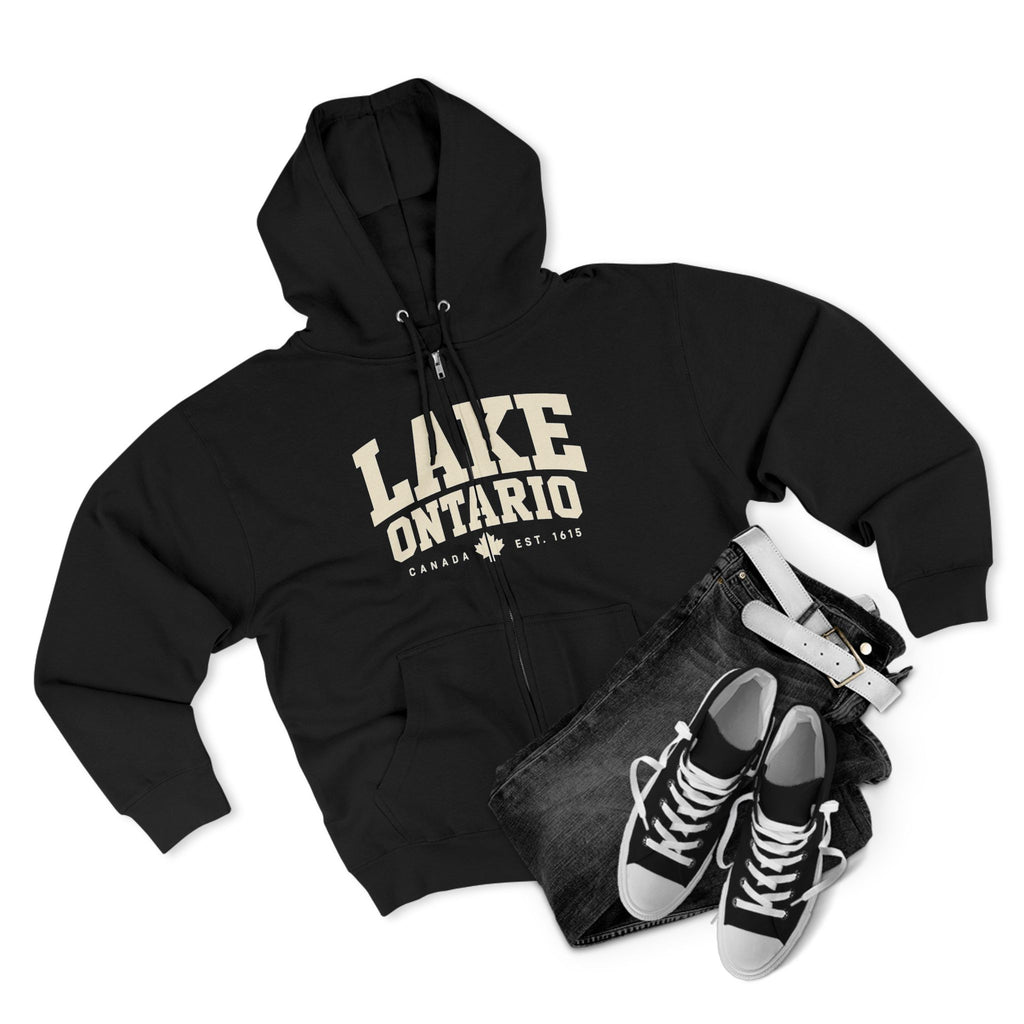 Lake Ontario zip hoodie, size chart