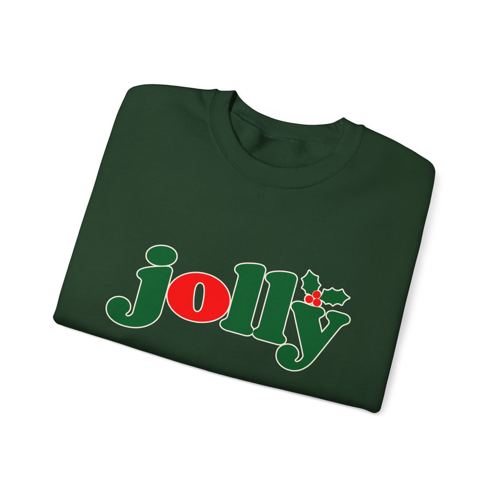 Jolly Christmas Crewneck Sweatshirt, holly jolly holiday sweater