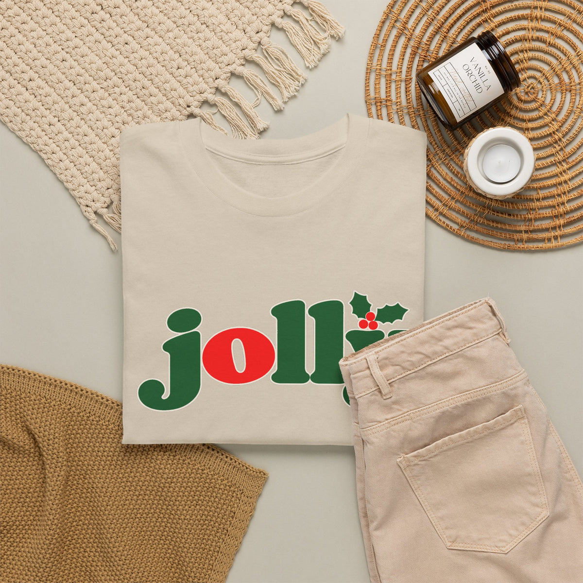Jolly Christmas T-Shirt, holly jolly holiday tee