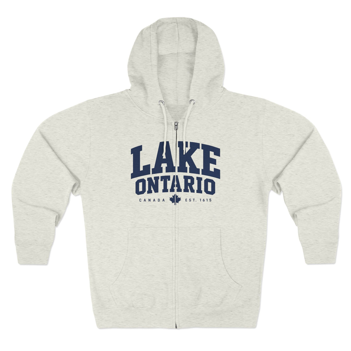 Lake Ontario zip hoodie, back view