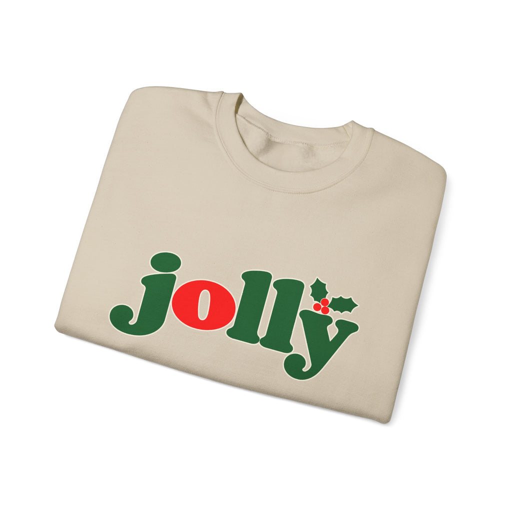 Jolly Christmas Crewneck Sweatshirt, holly jolly holiday sweater