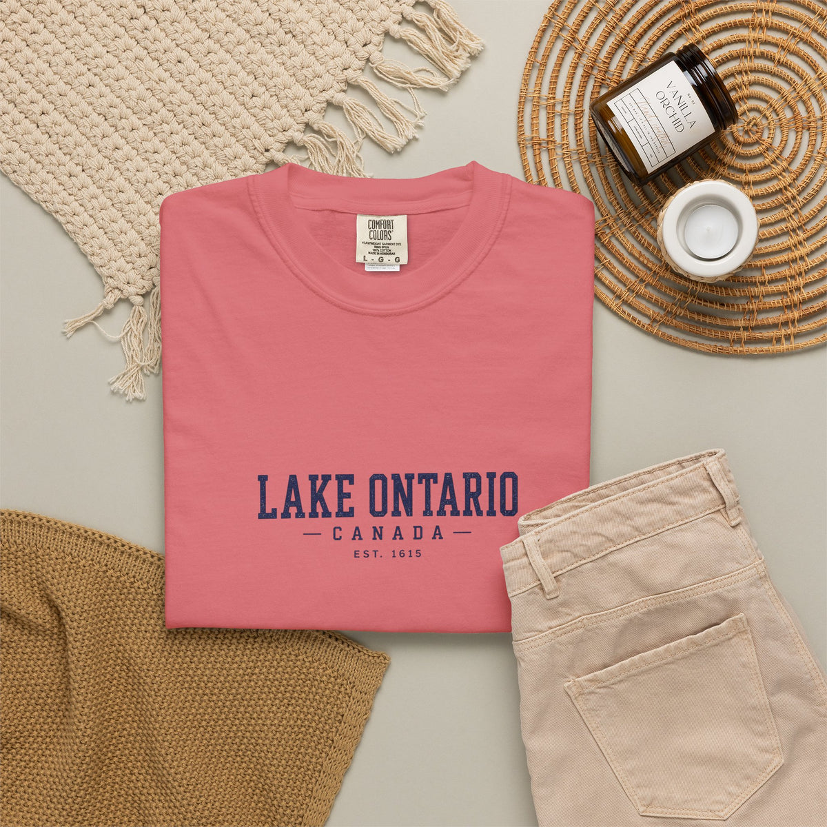 Lake Ontario Canada Est. 1615 Vintage Wash Tee